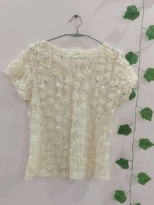 Korean Off White Top For Girls