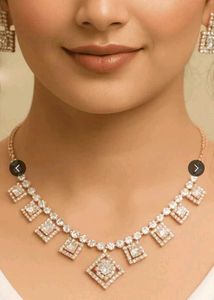 Sparkling Diamond Necklace Set