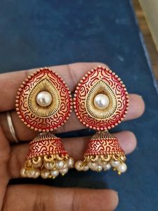 Jhumka Earrings - Pearl Detail