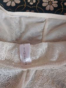 Off White Lace Thong