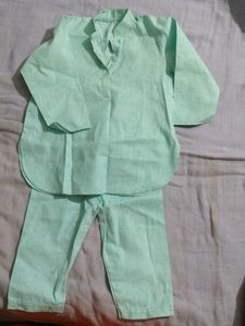 Light Green Kurta Set For Toddler - Boys