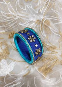 Blue Combination Silk Thread Bangles