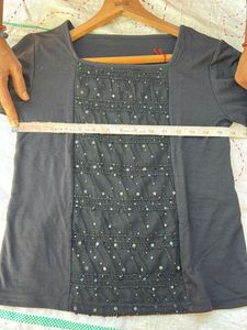 Black Embellished Top