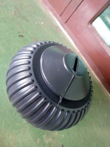 Black Plastic Ribbed Jar