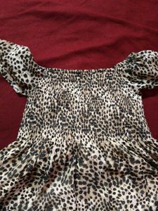 Leopard Print Babydoll Top