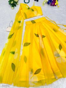 Yellow Fully Stiched Lehenga Choli
