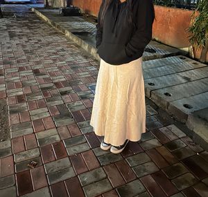 Tan Korean LONG SKIRT + Free Gift