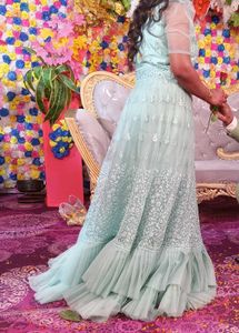 Elegant Blue Embellished Gown
