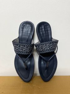 Women Stylish Navy Blue Flats For Sale