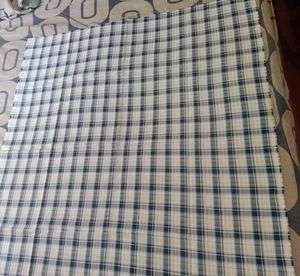 Blue and White Plaid Fabric