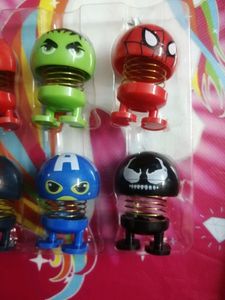 Marvel Mini Car Dashboard Spring Dancing Toys 6 pc