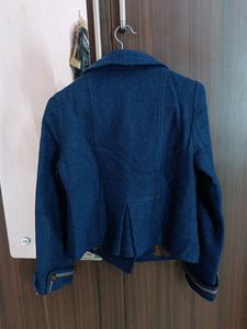 Vintage Navy Wool Cropped Jacket
