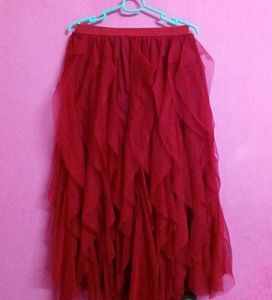 Maroon Net Skirt