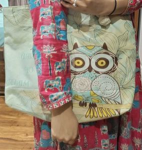 Owl Print Tote Bag