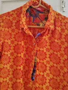 Orange Printed Kurta