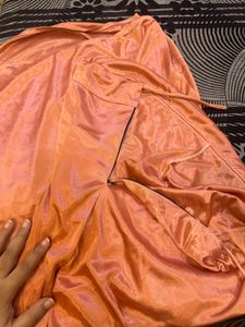 Elegant Peach Saree With Blouse