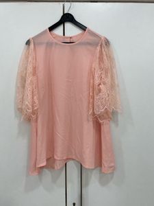 💖✨ Blush Pink Dream: Lace Sleeve Top✨💖