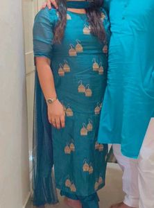 Beautiful Suit Set With Net Dupatta