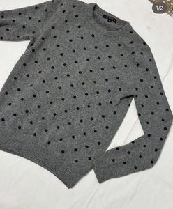 Gray Polka Dot Sweater