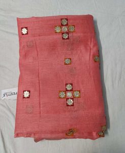 Peach Coloured Formal Saree