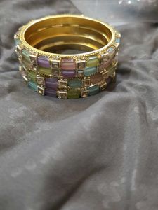 Elegant Beaded Bangle Set