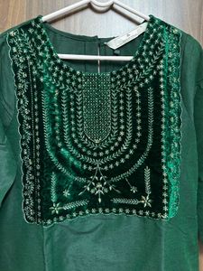 House of Pataudi Festive Green Kurta