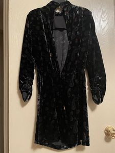 Zara New With Tag Velvet Long Sleeve Dress