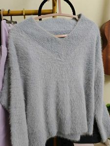 Fluffy Blue Pullover
