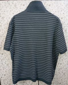 SPAO Self Textured Striped Polo T-Shirt
