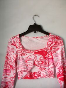 Abstract Print Crop Top