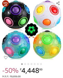 1 Piece Puzzle Fidget Ball Glow Rainbow C