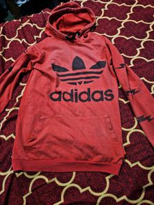 Adidas Red Graphic Hoodie ( Used )