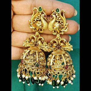 Golden Peacock Earrings