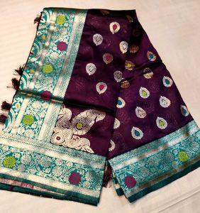 Peacock Katan Silk Saree