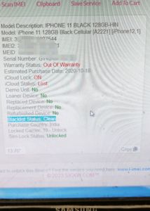Iphone 11 iCloud Locked 128GB