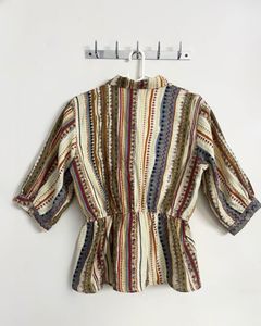 Boho Woven Tie-Waist Top | Size XXL