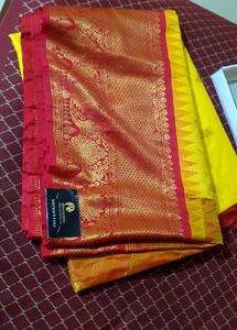Elegant Yellow premium Gadwal Saree