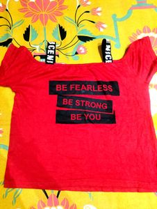 Red &#34;Be Fearless&#34; Graphic Tee