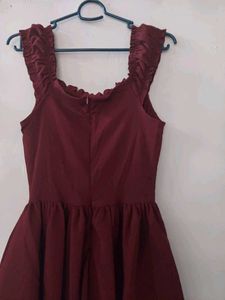 Square Neck Waist Cinching Mini Dress
