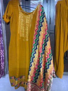 Mustard Kurta Set