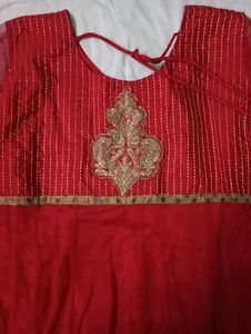 Red Anarkali Set With Dupatta