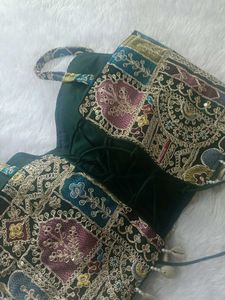 Dark Green Heavy Work Single Strap Blouse