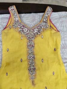 Yellow Embellished Kurta