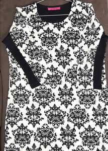 Patterned Black & White Dress