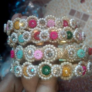 Pearl Bangles - Set of 4