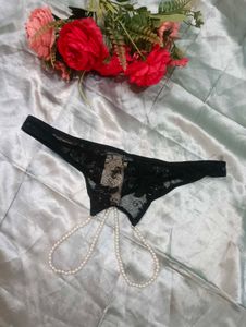 Black Lace Pearl G-String