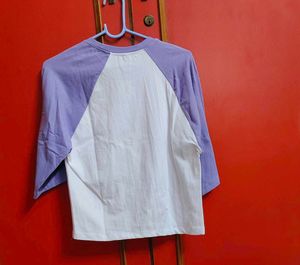 Mickey Mouse Top With Colorblocked Sleeves Baggy