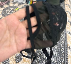 Black Lace Designer Bra, Bust- 34 B