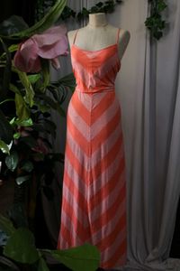 Coral Striped Maxi Dress