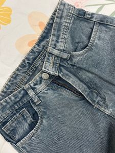 Women Jeans Flared High Rise Low Distress Heavy Fa